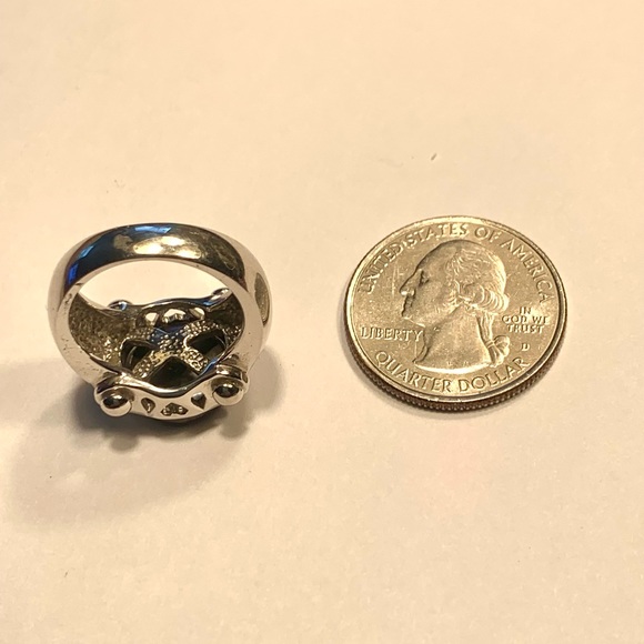 Tahitian Black Pearl Ring Set In Sterling Silver Stamped .925 Size 6 - Picture 11 of 12